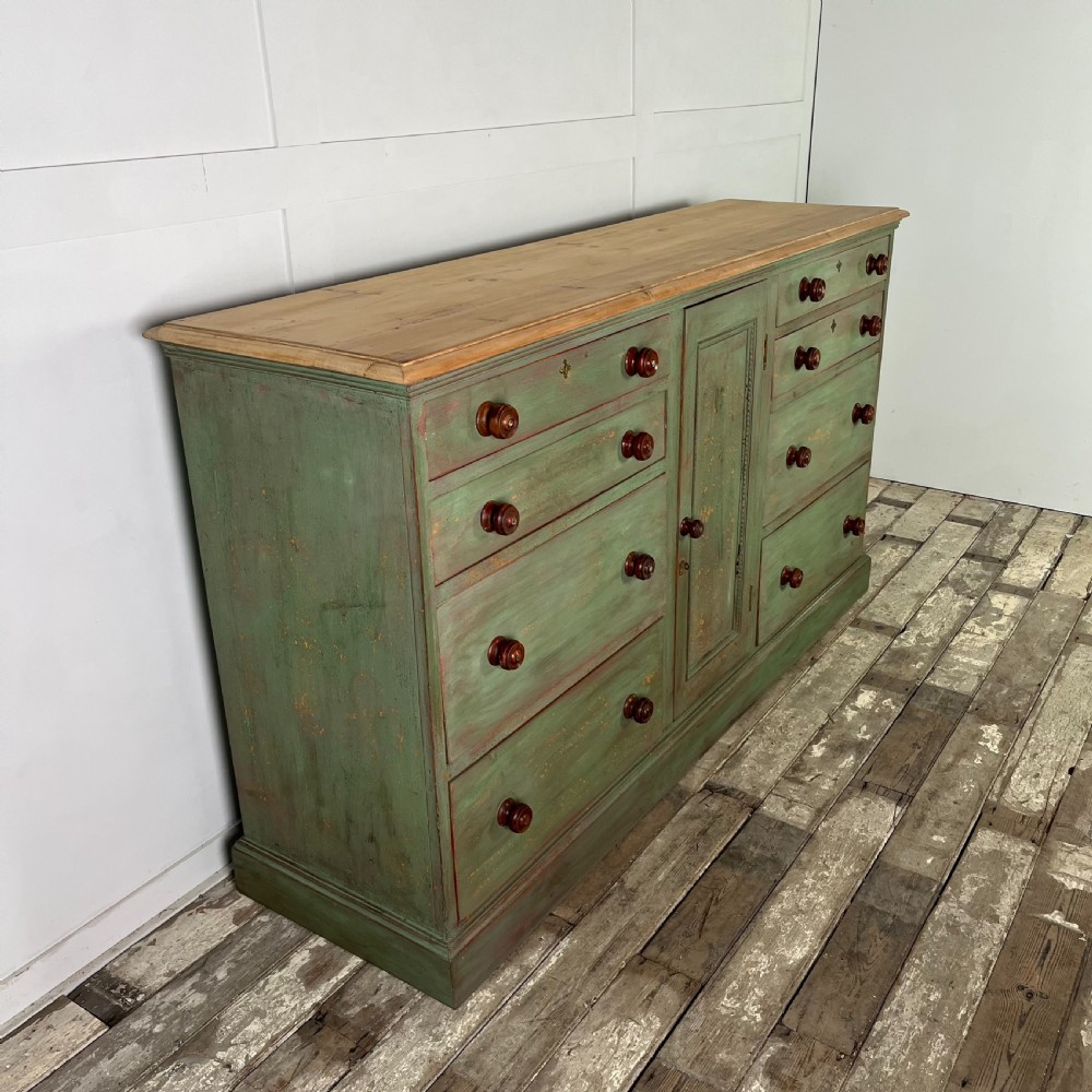 19th C. Painted Pine Kitchen Base View VI