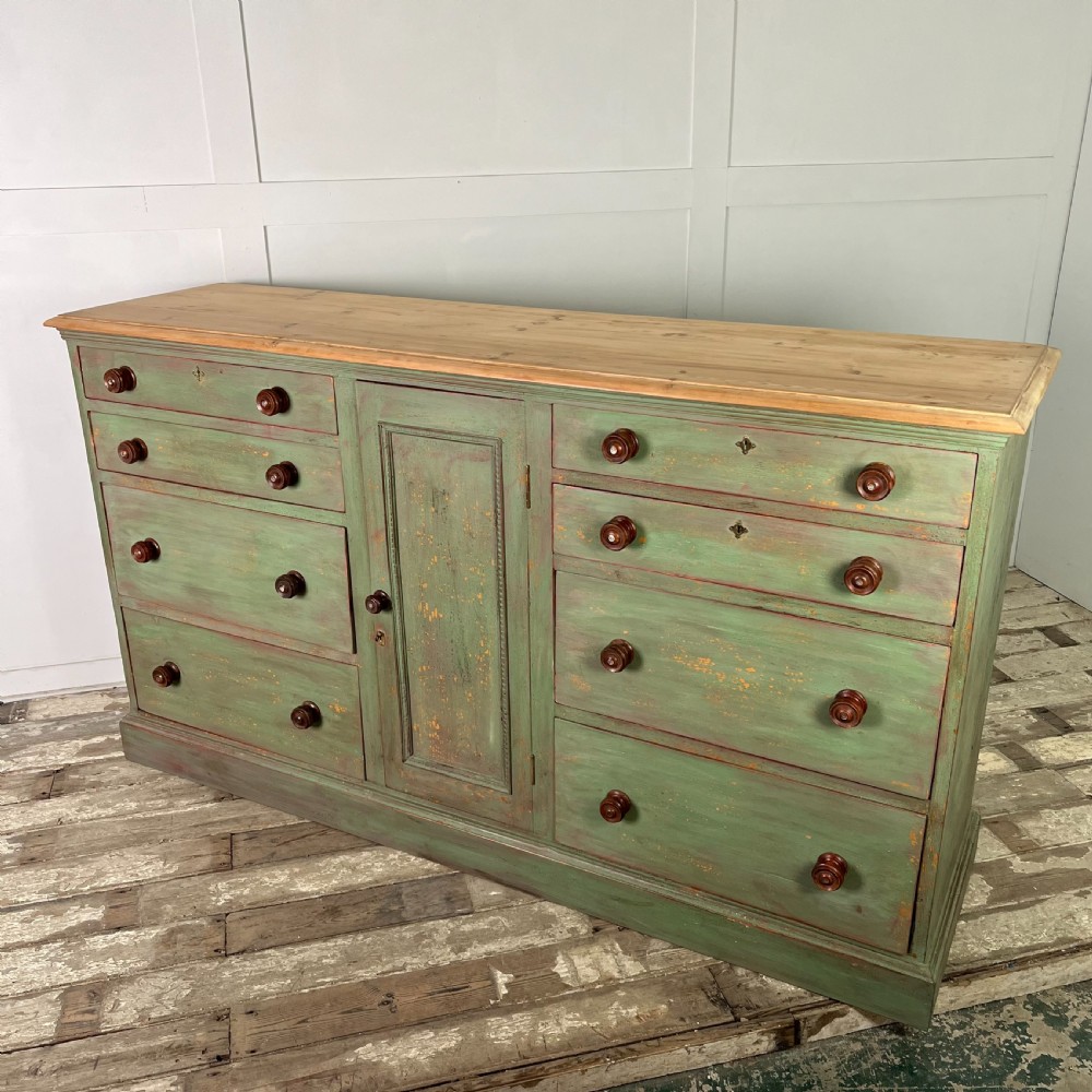 19th C. Painted Pine Kitchen Base View VIII