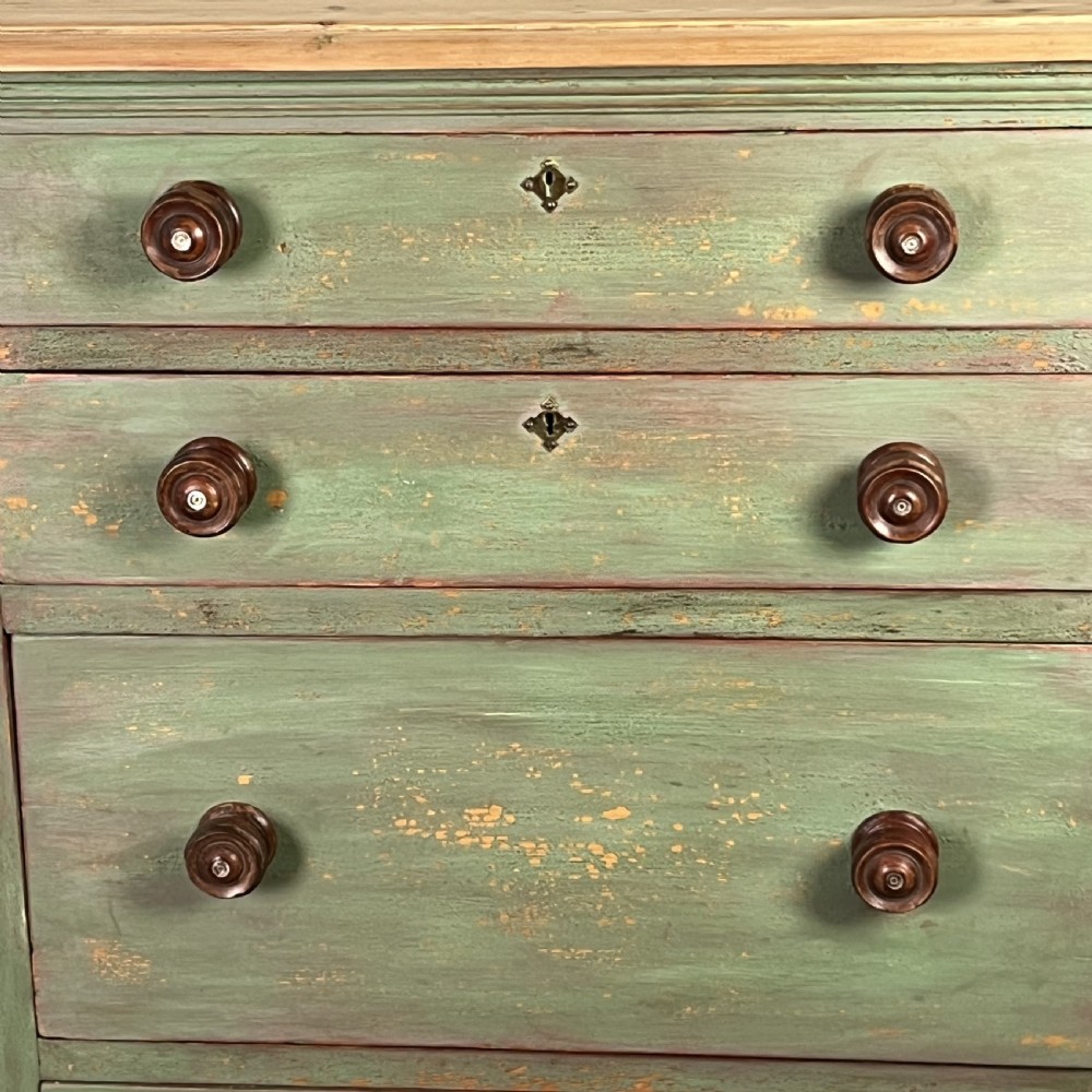 19th C. Painted Pine Kitchen Base View IX