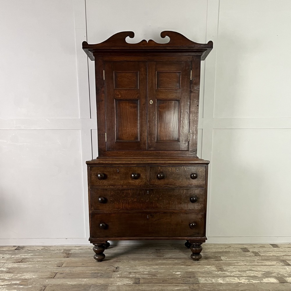Georgian Oak Cupboard on Chest
