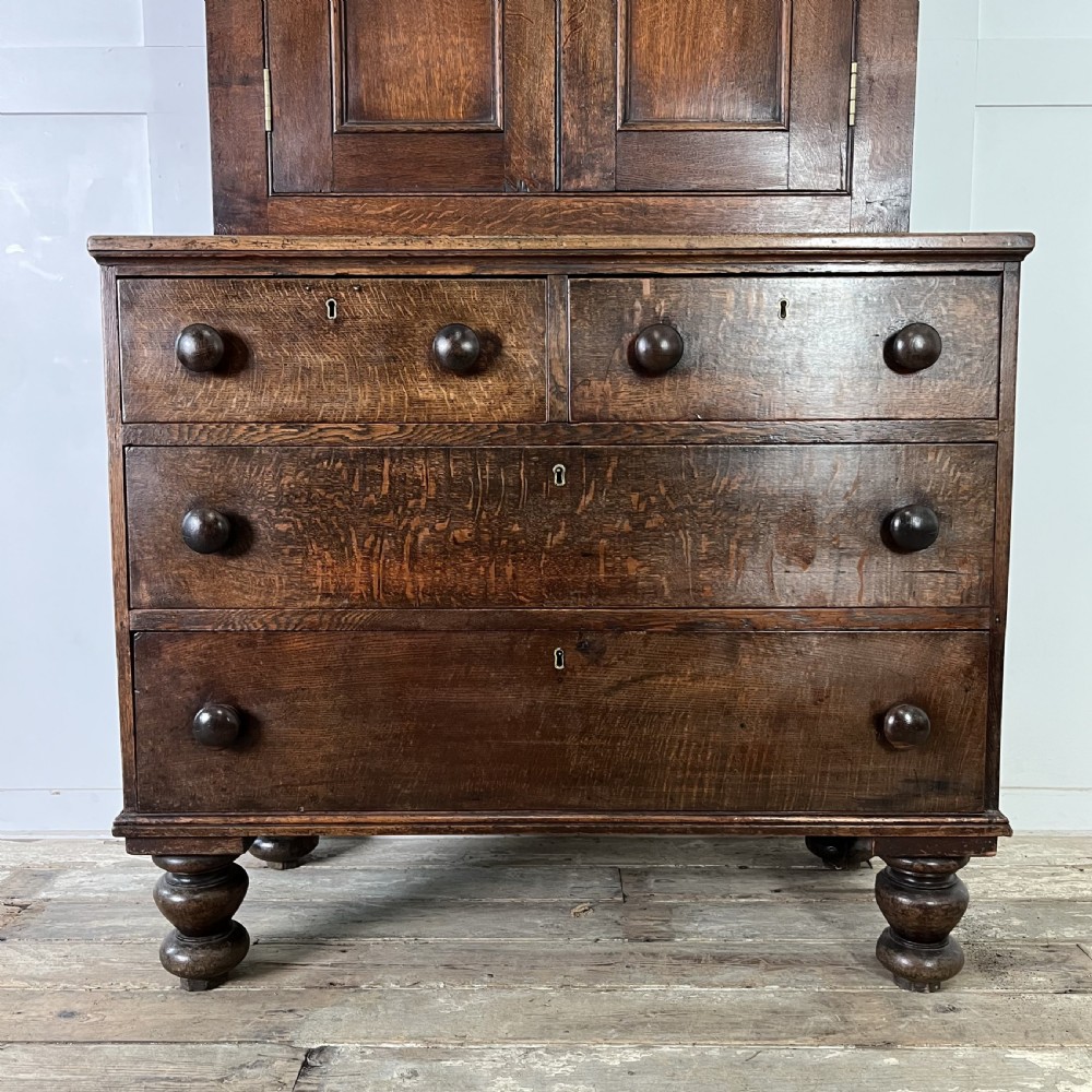 Georgian Oak Cupboard on Chest View III