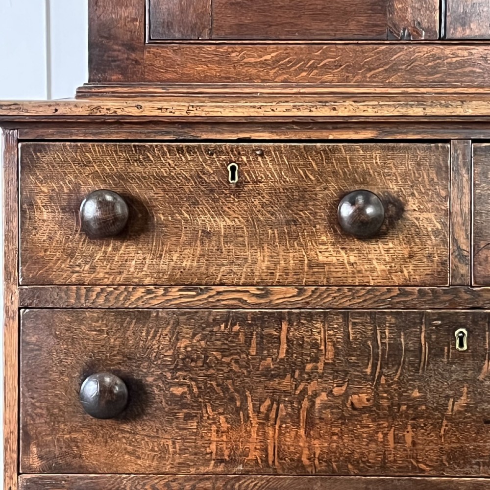 Georgian Oak Cupboard on Chest View V