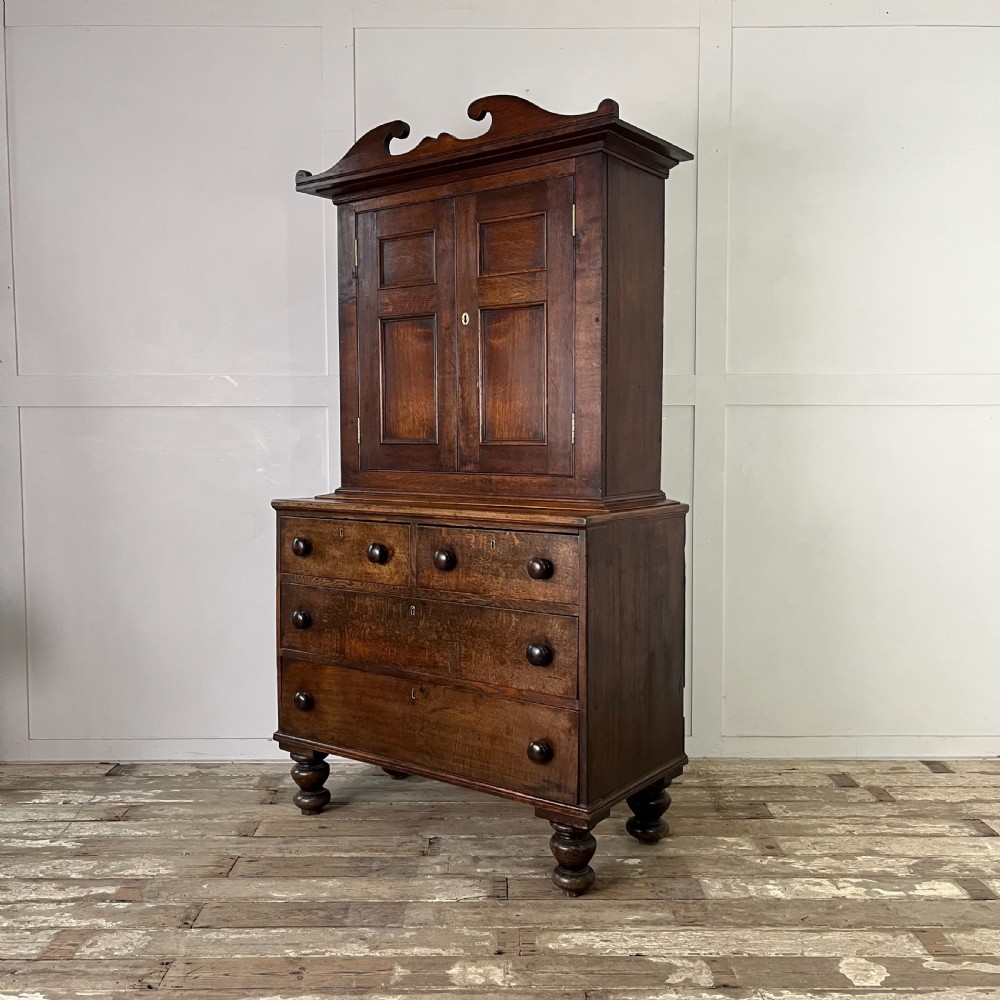 Georgian Oak Cupboard on Chest View XI