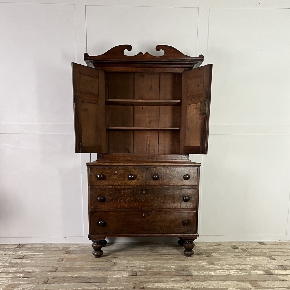 Georgian Oak Cupboard on Chest View XVI