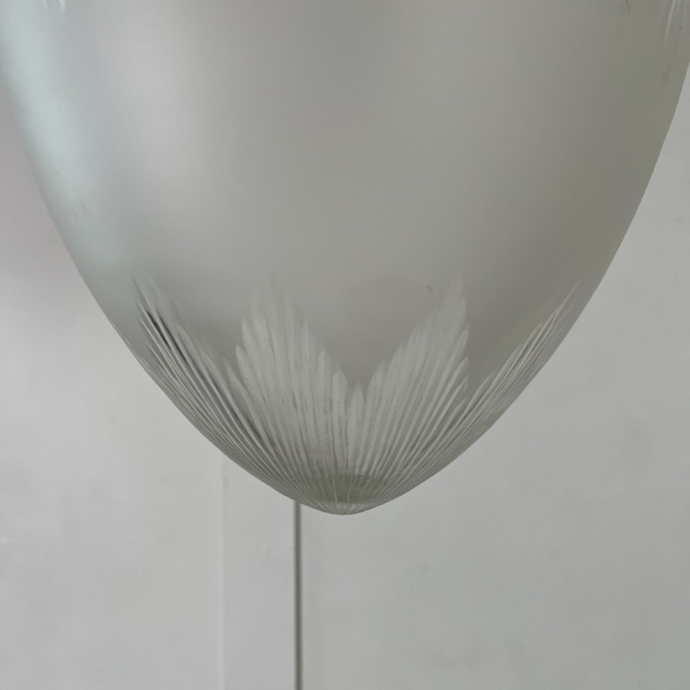 Very Large Edwardian Etched Glass Pendant Light View III