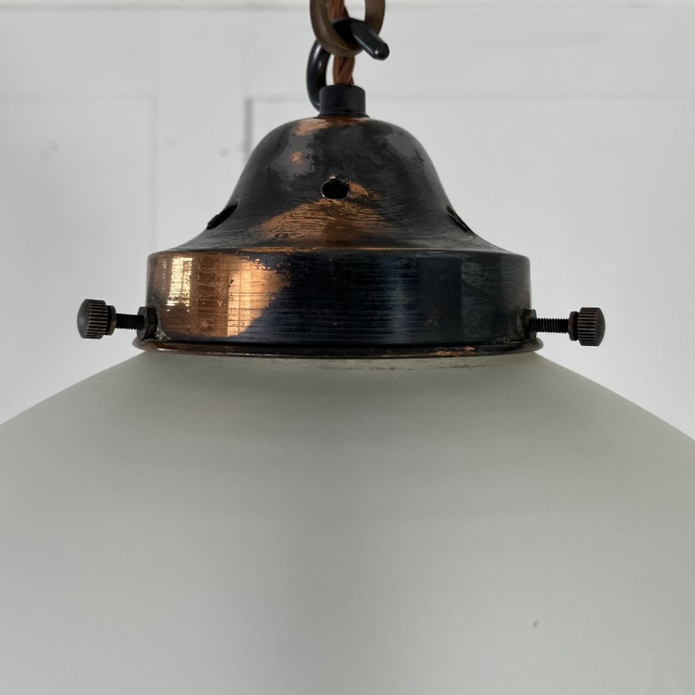 Very Large Edwardian Etched Glass Pendant Light View V