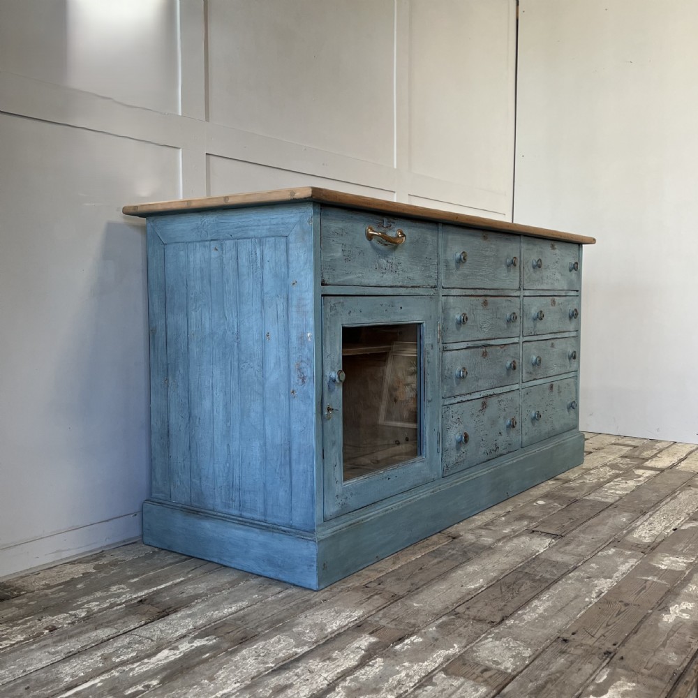 Victorian Painted Pine Shop Counter View VII