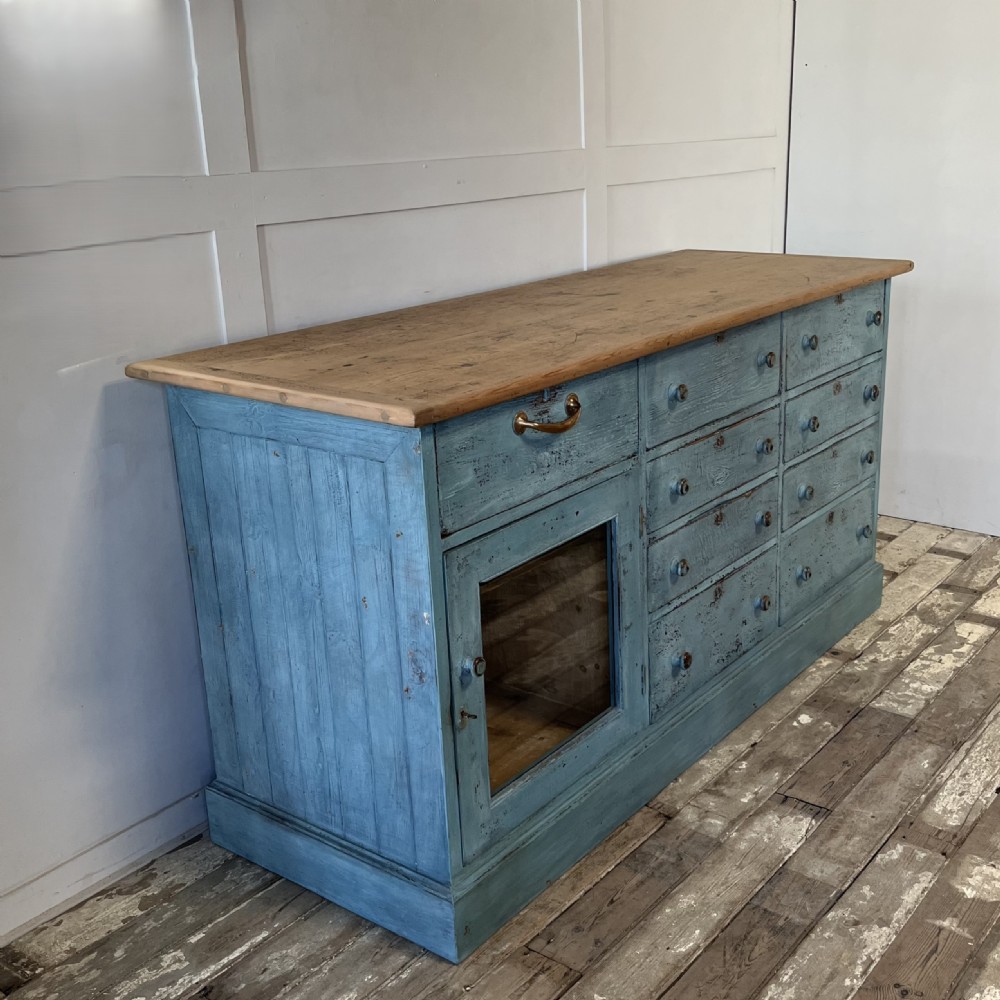 Victorian Painted Pine Shop Counter View VIII