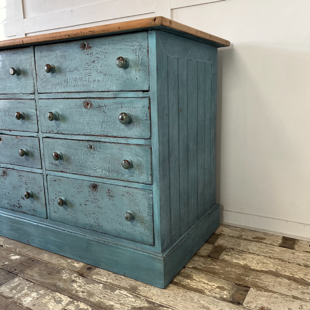 Victorian Painted Pine Shop Counter View X