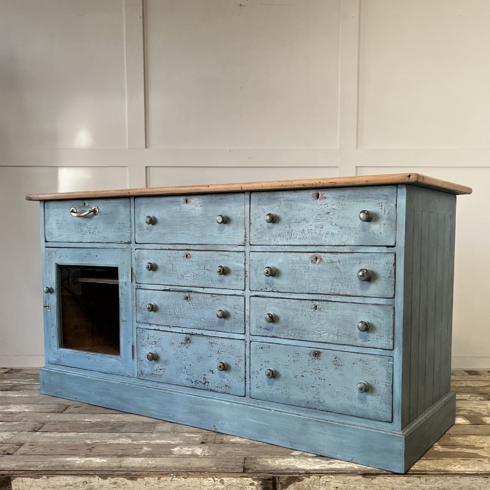 Victorian Painted Pine Shop Counter View XI