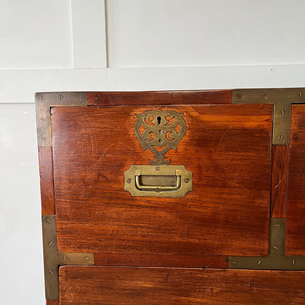 19th C. Mahogany Campaign Chest of Drawers View II