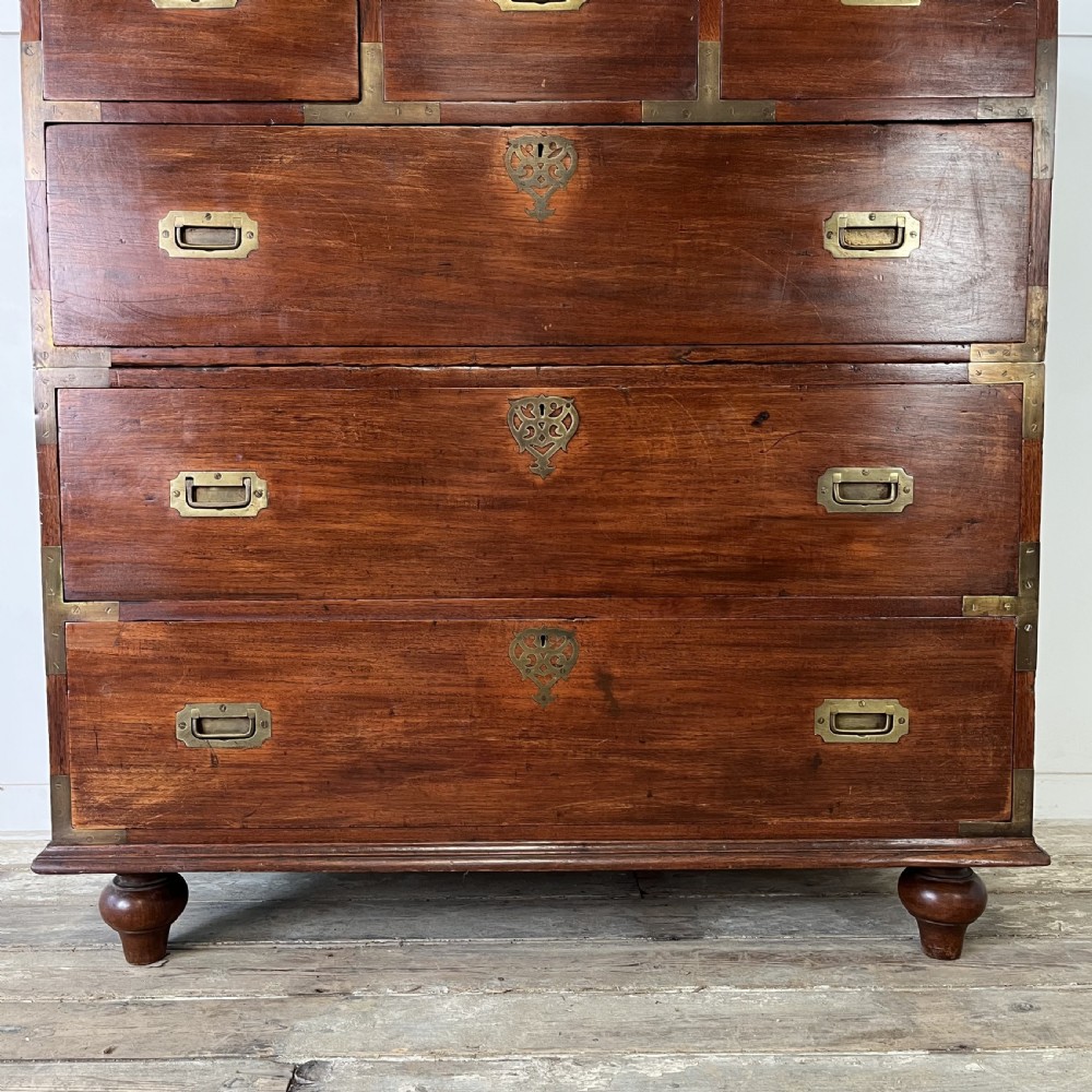 19th C. Mahogany Campaign Chest of Drawers View IV