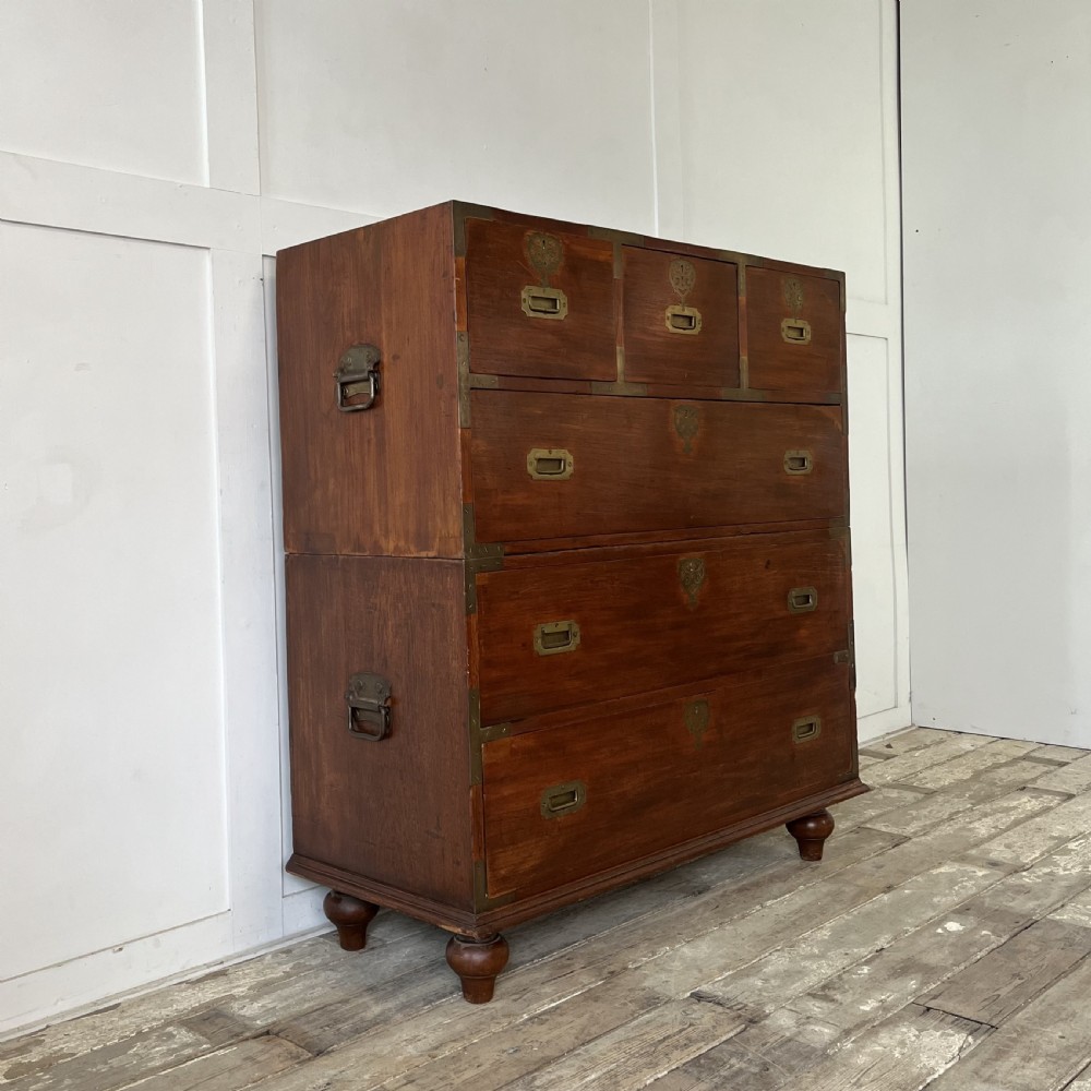 19th C. Mahogany Campaign Chest of Drawers View VII