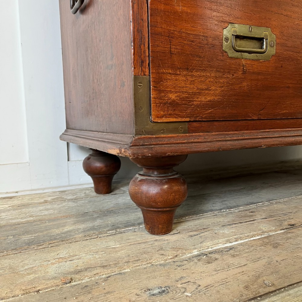 19th C. Mahogany Campaign Chest of Drawers View VIII