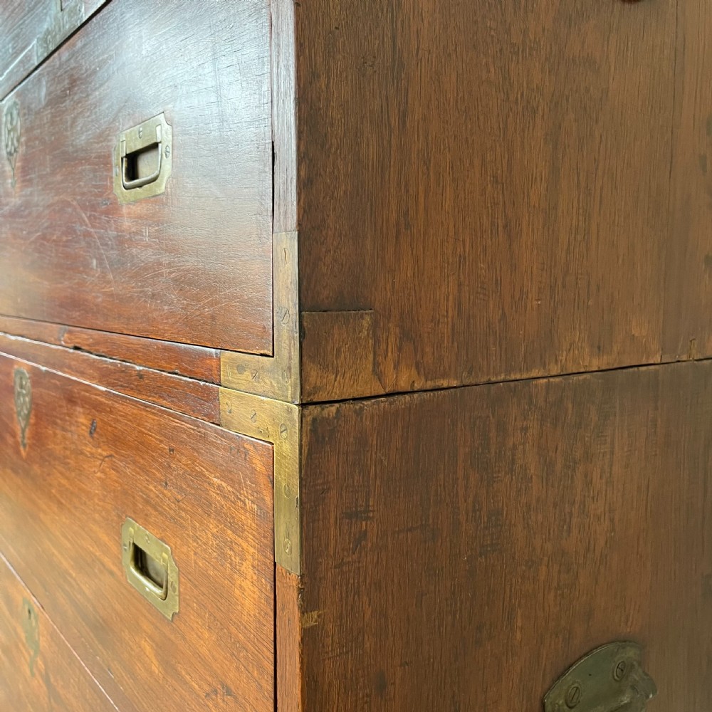19th C. Mahogany Campaign Chest of Drawers View XV