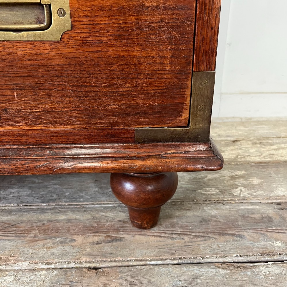 19th C. Mahogany Campaign Chest of Drawers View XVII