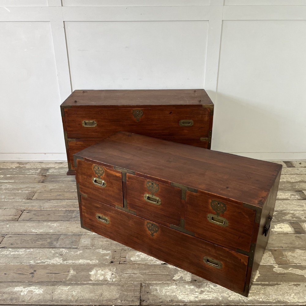 19th C. Mahogany Campaign Chest of Drawers View XX