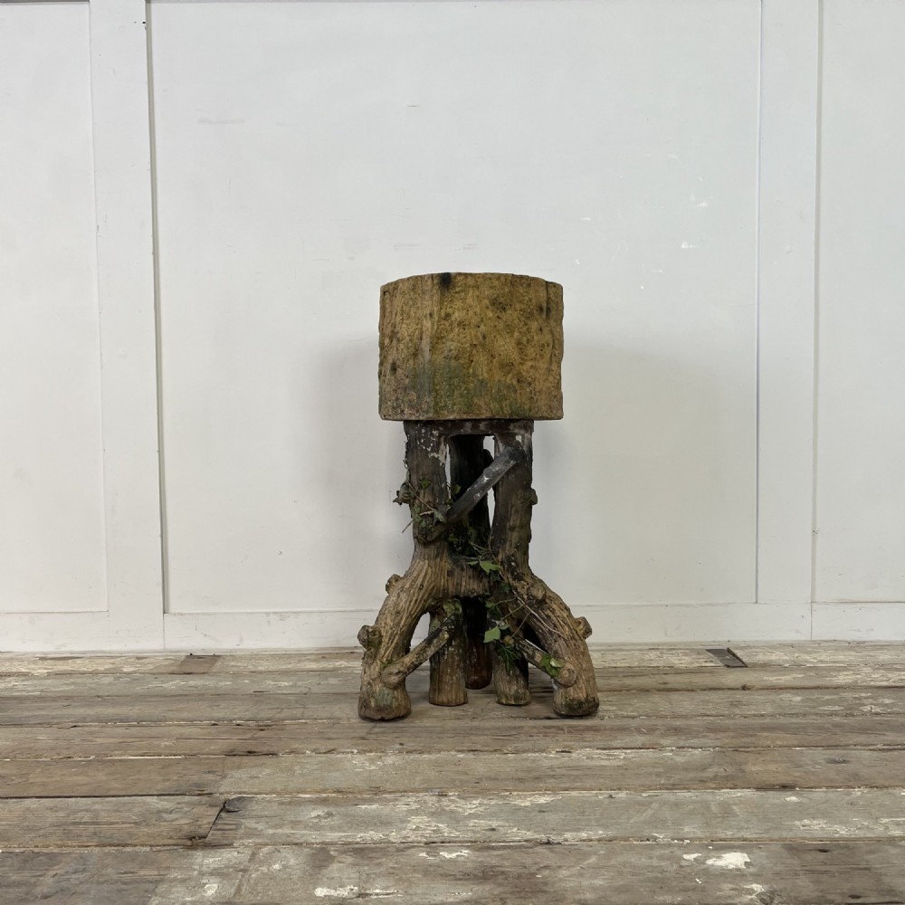 19th C. Terracotta Faux Bois Planter