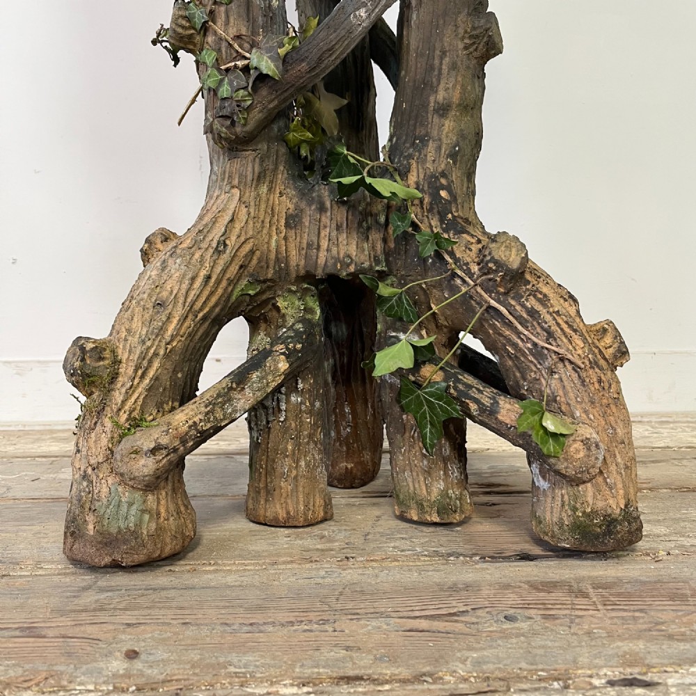19th C. Terracotta Faux Bois Planter View III