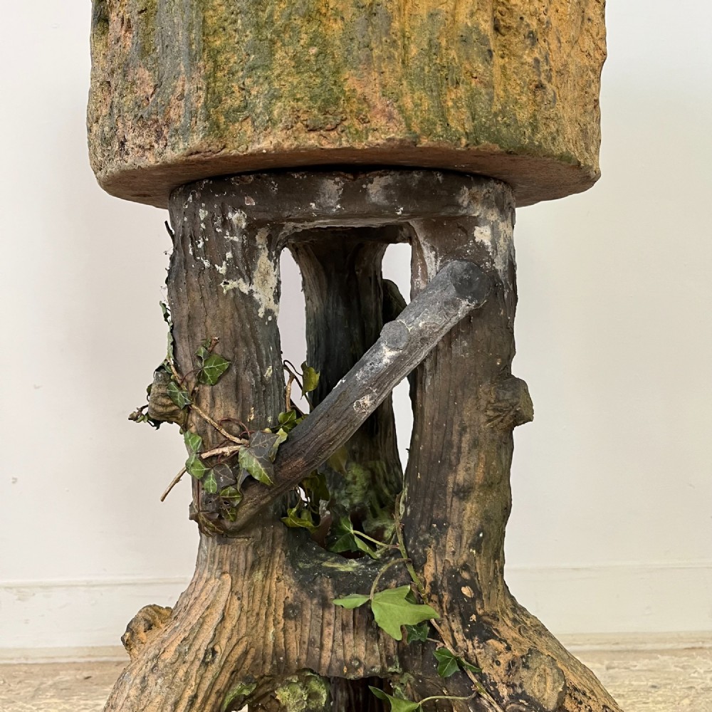 19th C. Terracotta Faux Bois Planter View IV