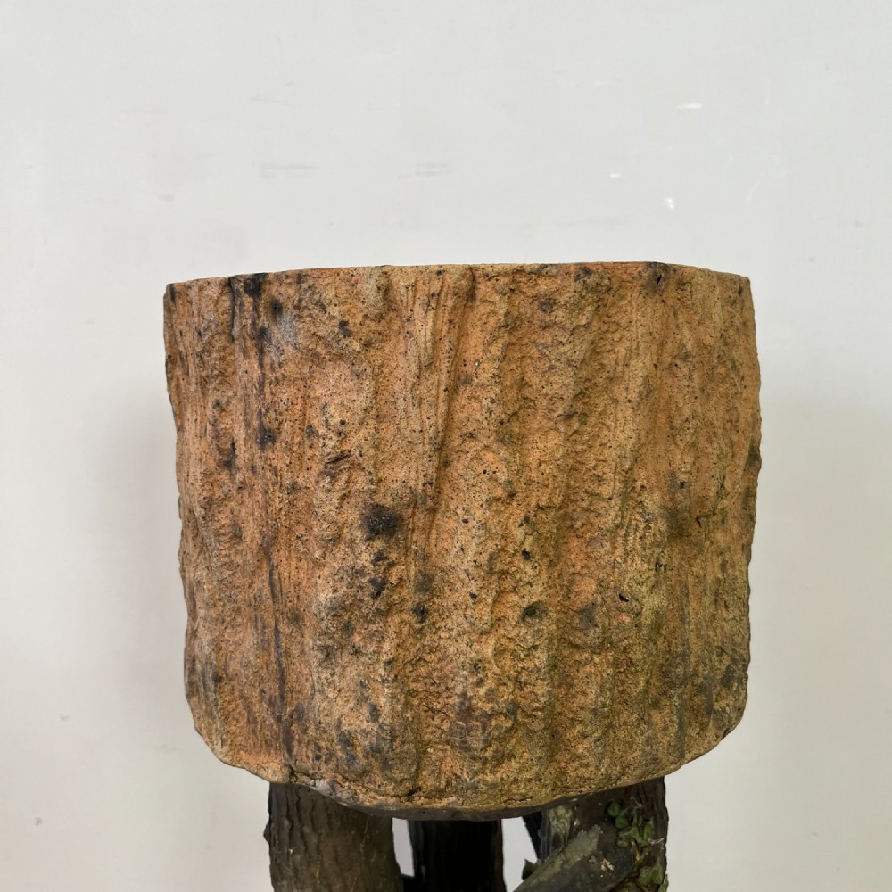 19th C. Terracotta Faux Bois Planter View VIII