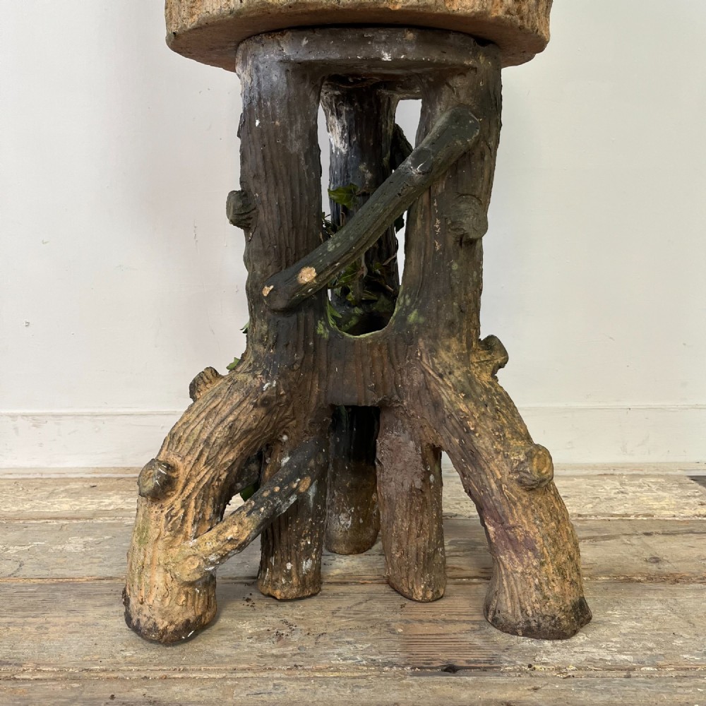 19th C. Terracotta Faux Bois Planter View IX