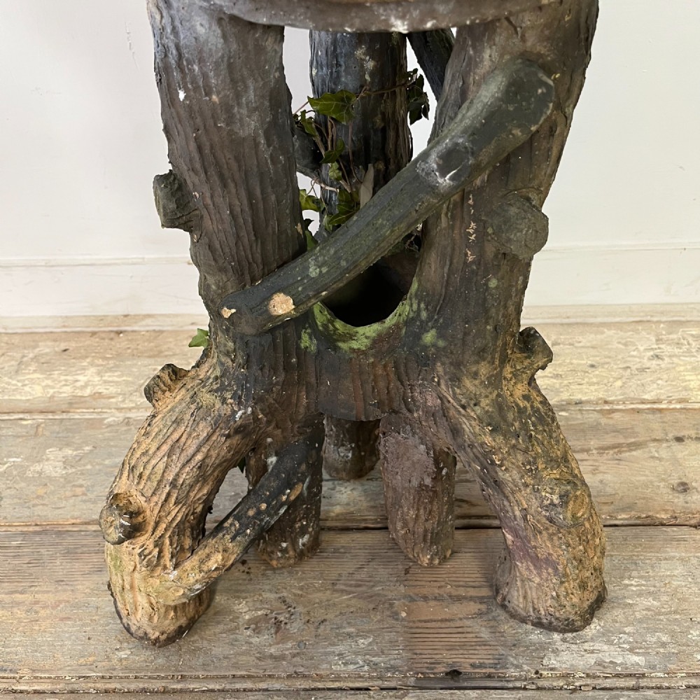 19th C. Terracotta Faux Bois Planter View X