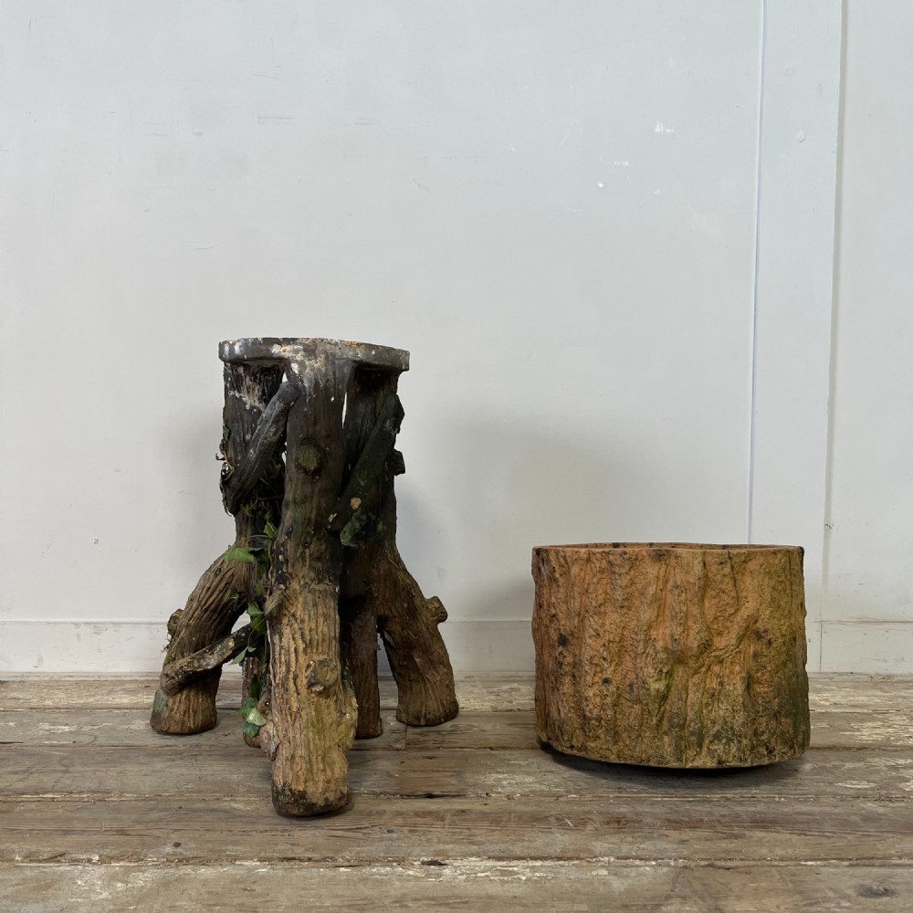 19th C. Terracotta Faux Bois Planter View XIII