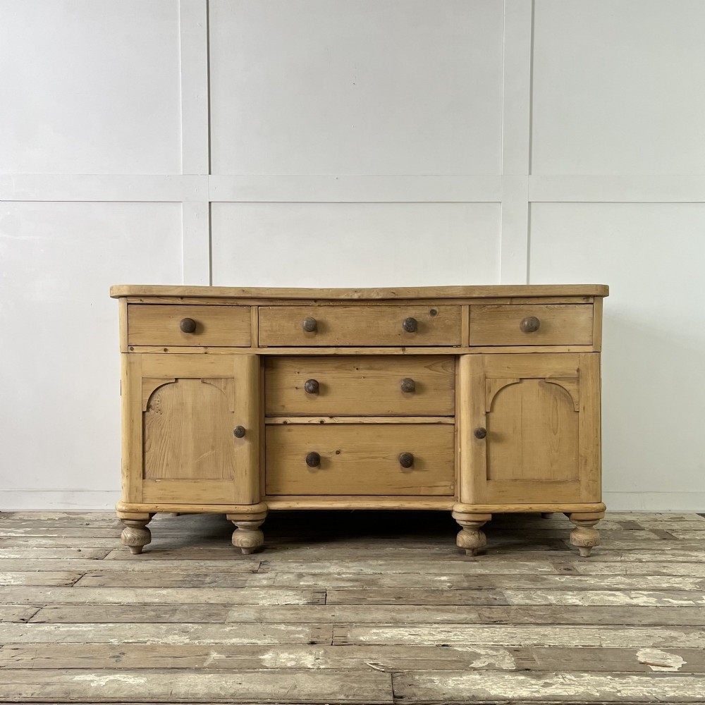 Victorian Pine and Sycamore Kitchen Dresser Base