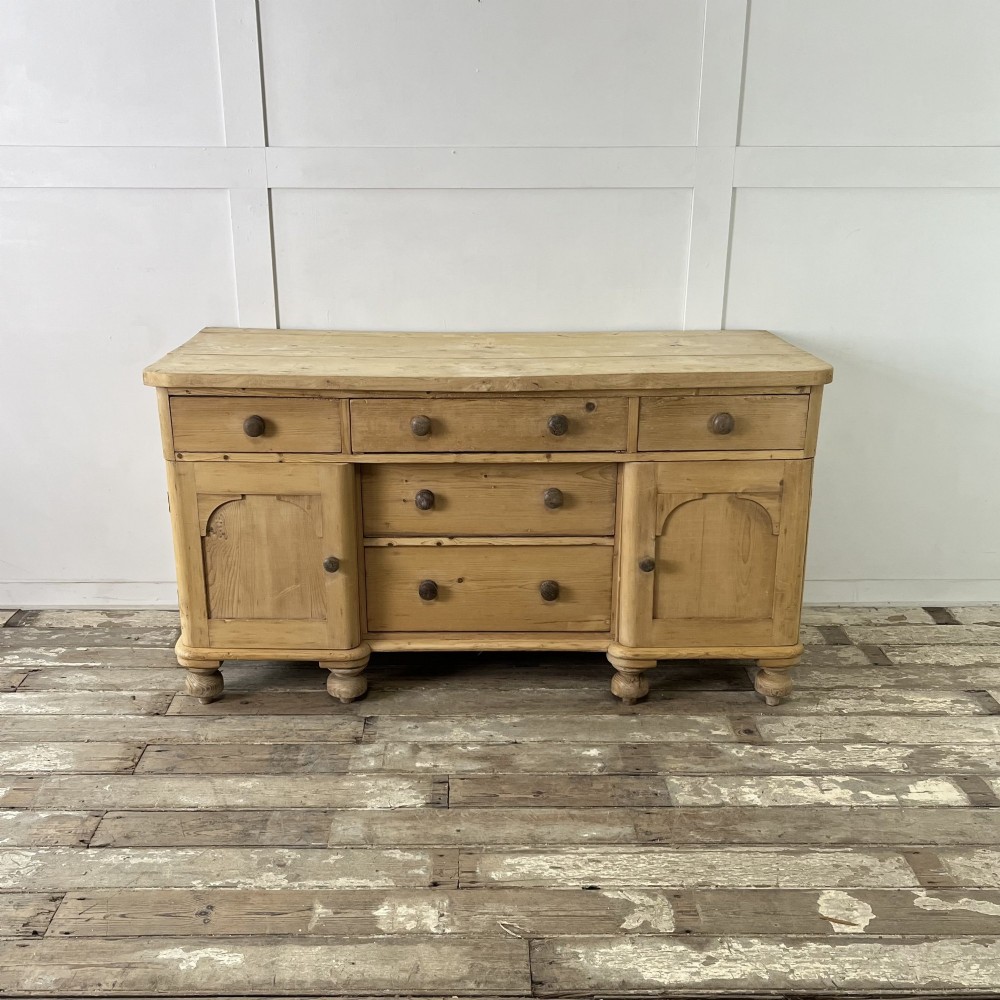 Victorian Pine and Sycamore Kitchen Dresser Base View II