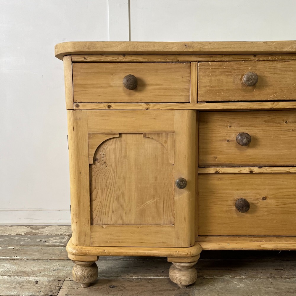 Victorian Pine and Sycamore Kitchen Dresser Base View IV