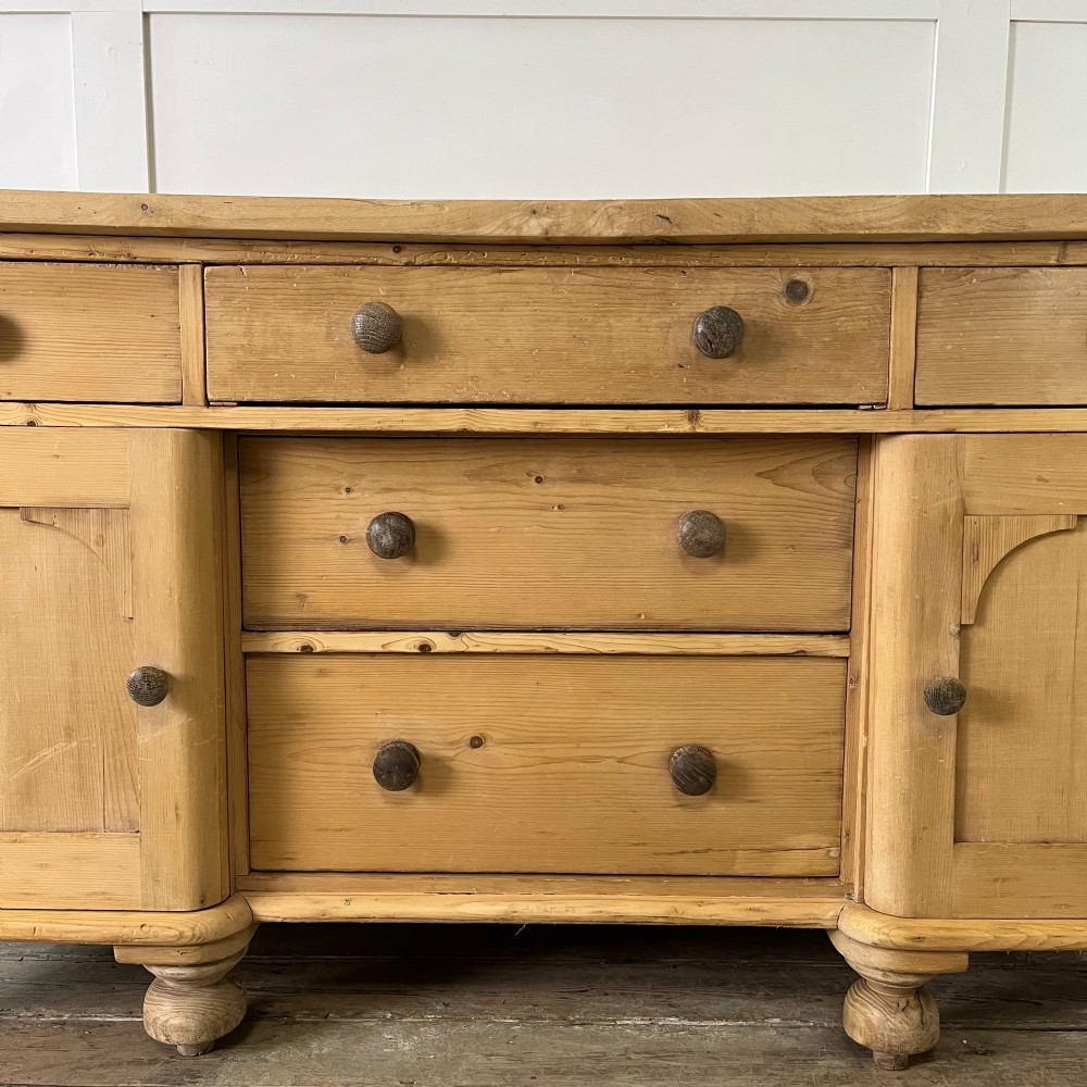 Victorian Pine and Sycamore Kitchen Dresser Base View V