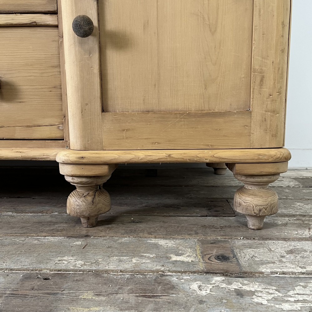 Victorian Pine and Sycamore Kitchen Dresser Base View XII