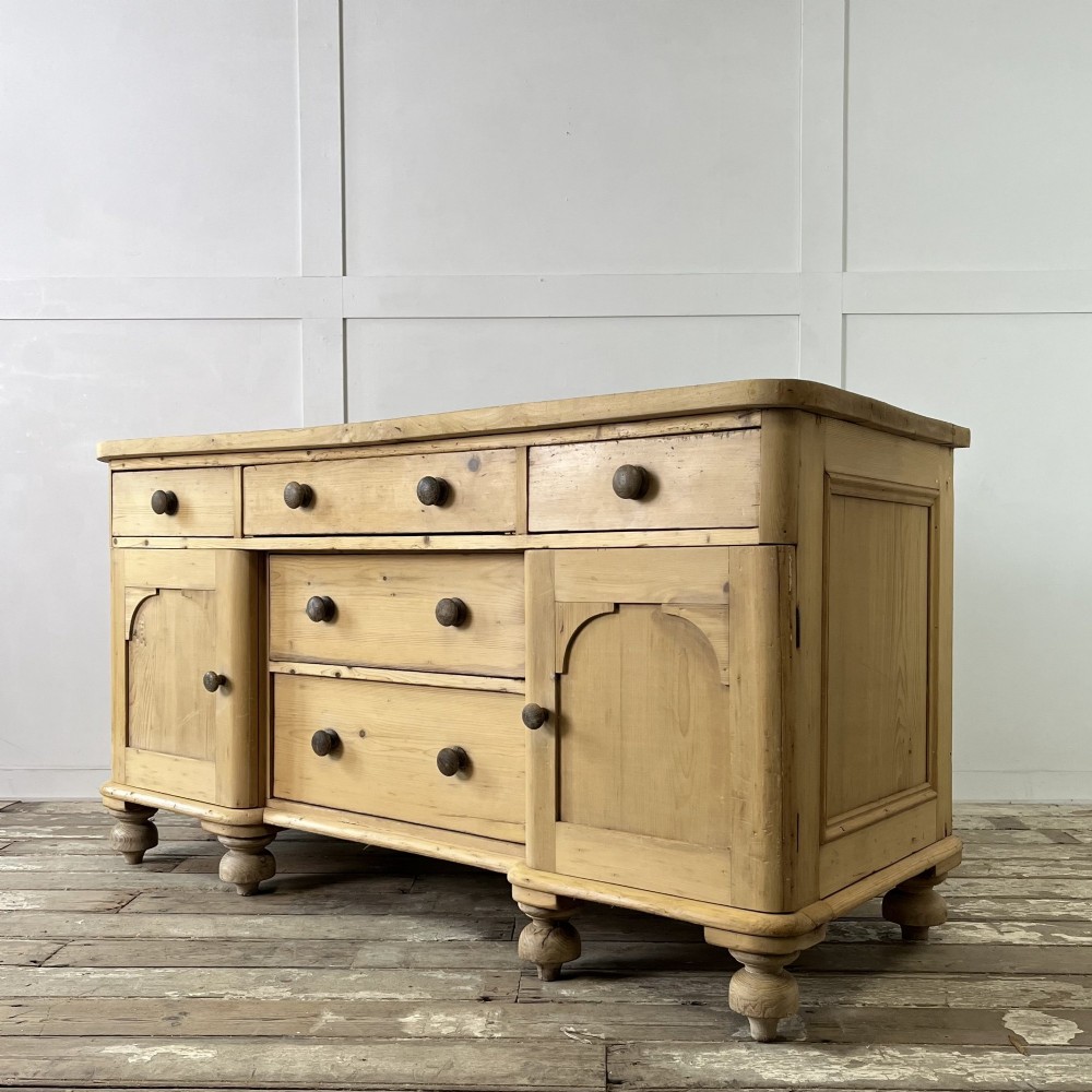 Victorian Pine and Sycamore Kitchen Dresser Base View XIII
