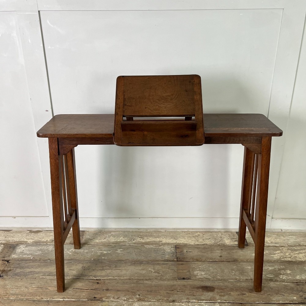 Arts and Crafts Oak Reading Table View IV