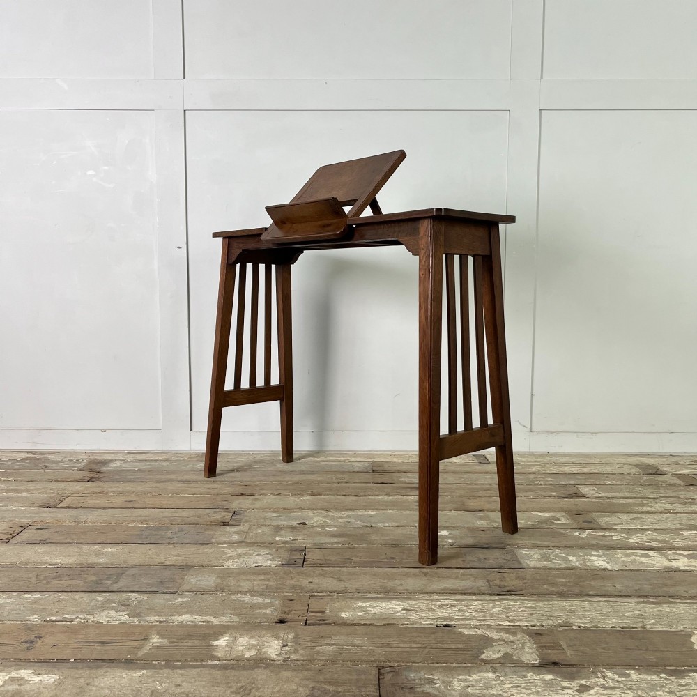 Arts and Crafts Oak Reading Table View VI