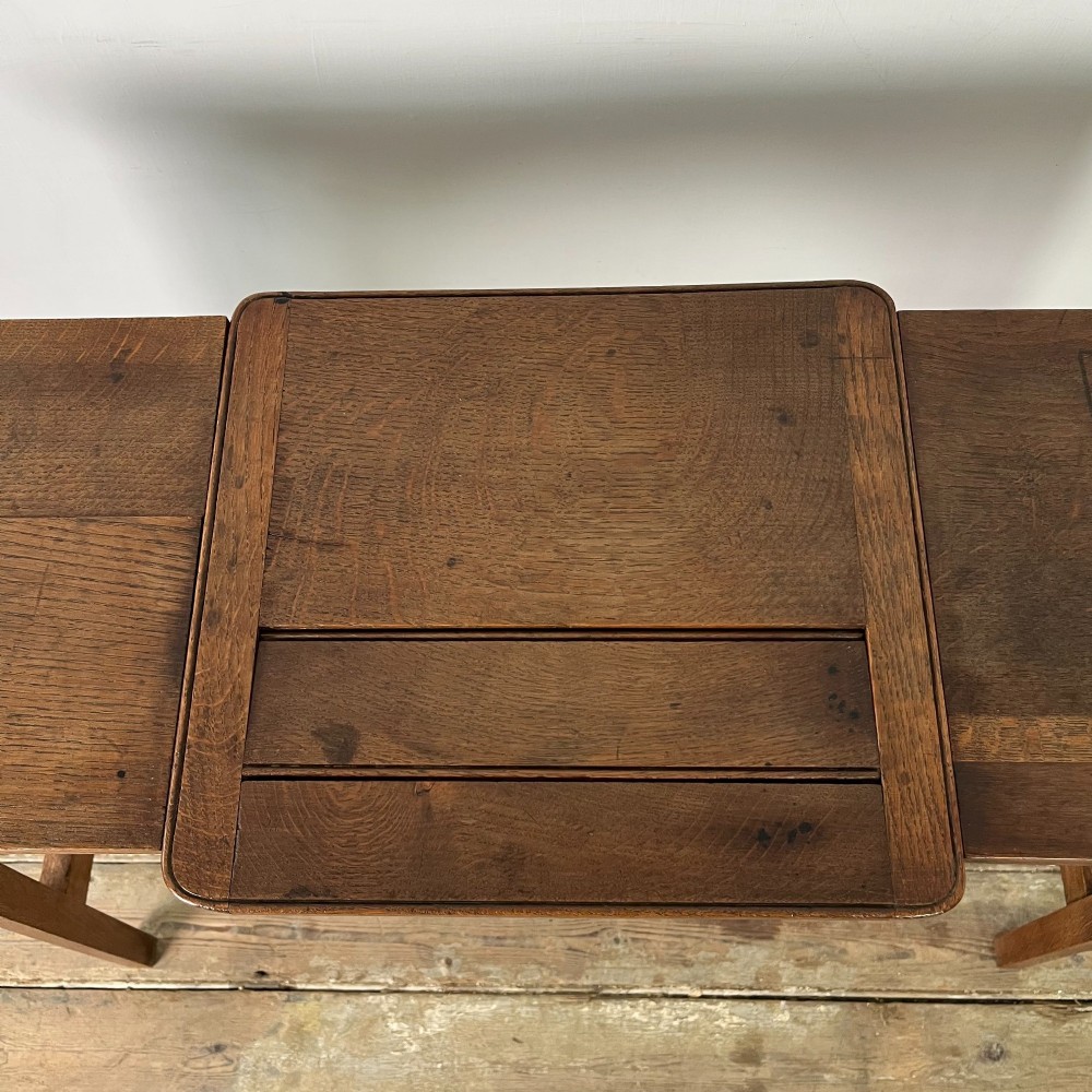 Arts and Crafts Oak Reading Table View VIII