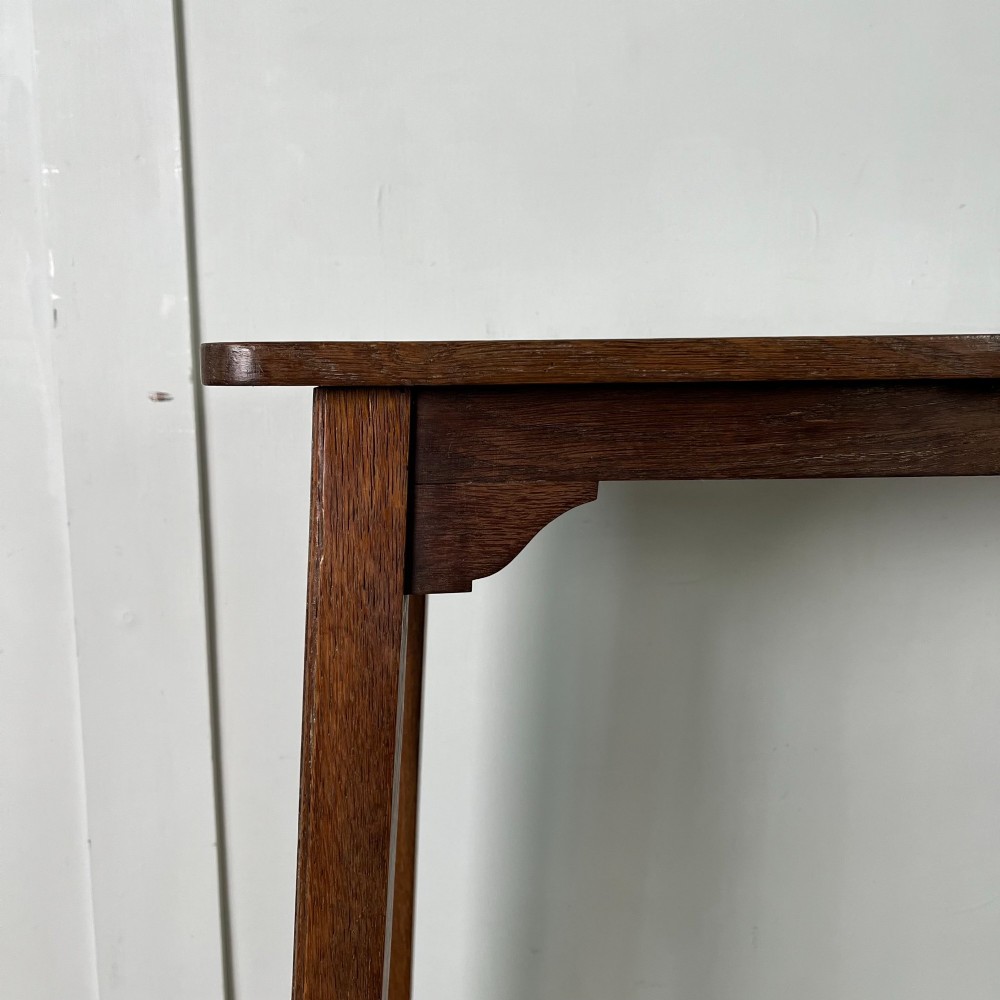Arts and Crafts Oak Reading Table View XI
