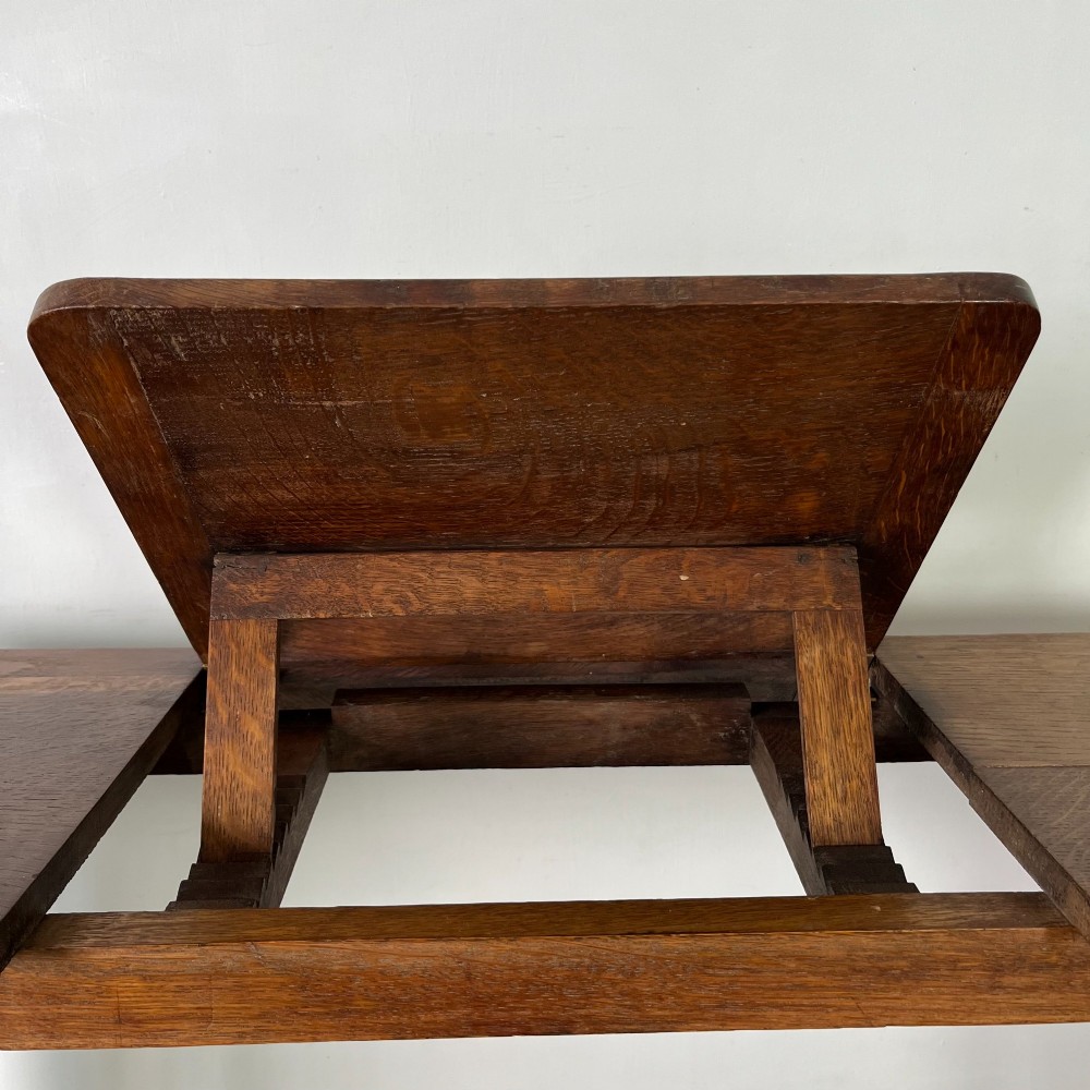 Arts and Crafts Oak Reading Table View XIII