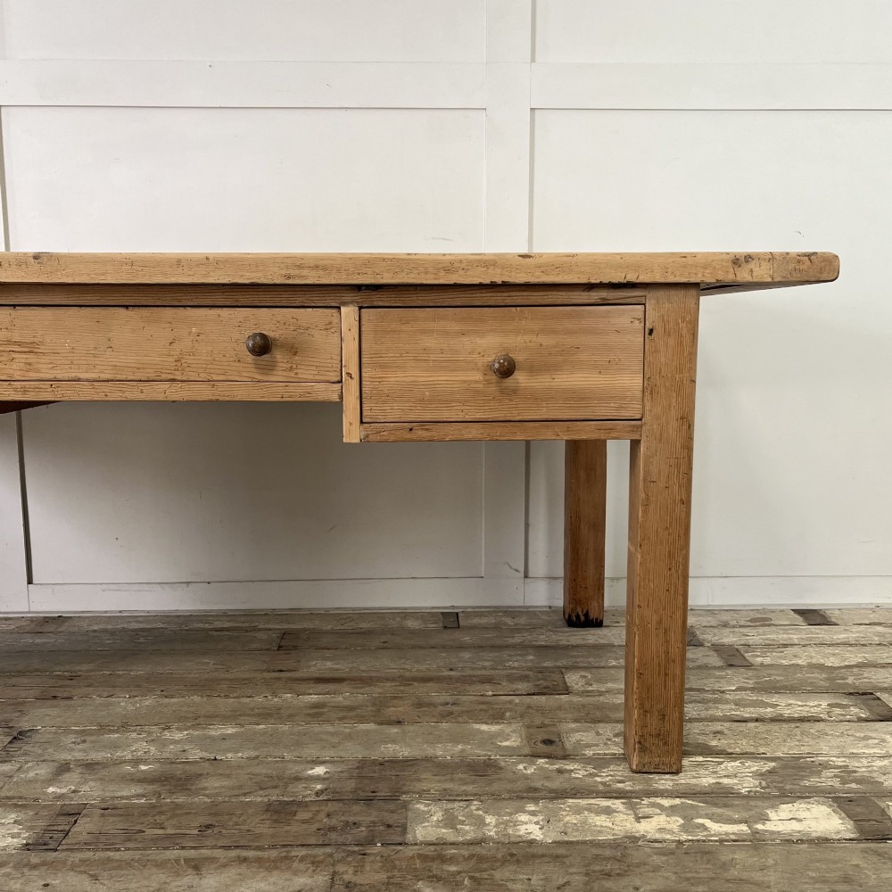 Large Victorian Pine Kitchen Prep Table View III