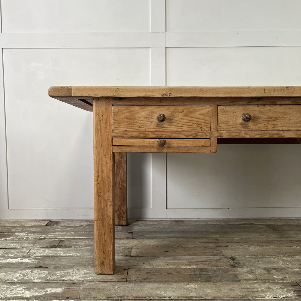 Large Victorian Pine Kitchen Prep Table View V