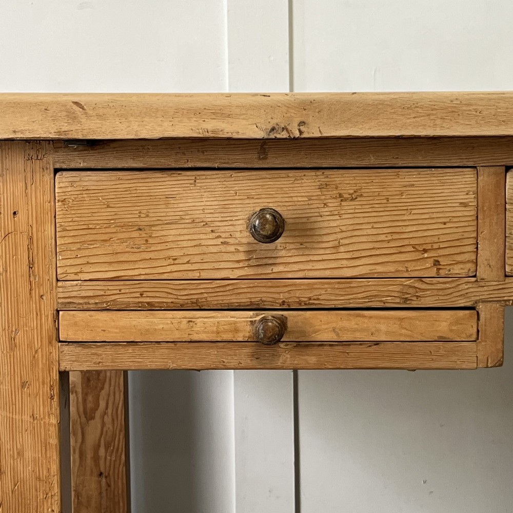 Large Victorian Pine Kitchen Prep Table View VI