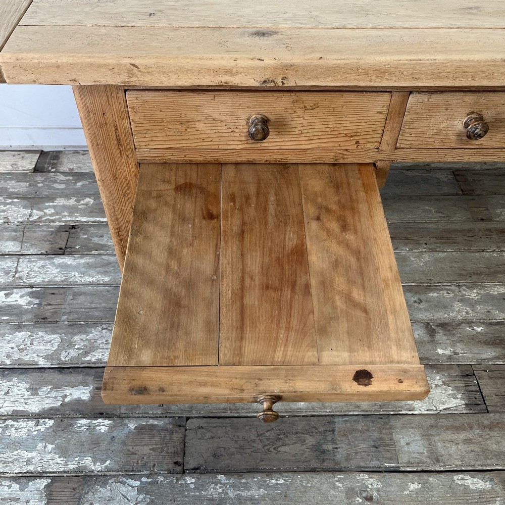 Large Victorian Pine Kitchen Prep Table View VII