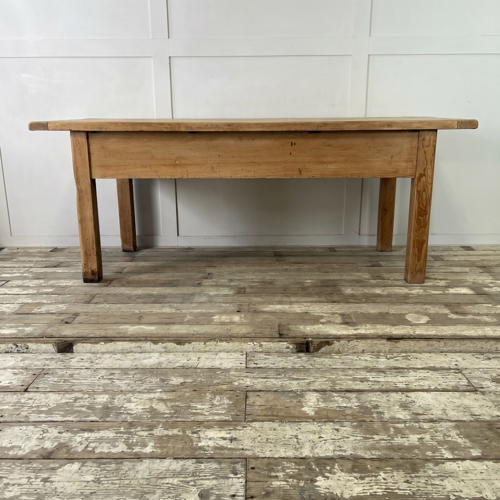 Large Victorian Pine Kitchen Prep Table View XIII