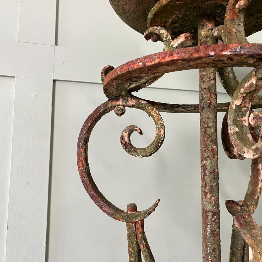 Pair of Tall Antique Victorian Wrought Iron Jardiniere Plant Stands View IV