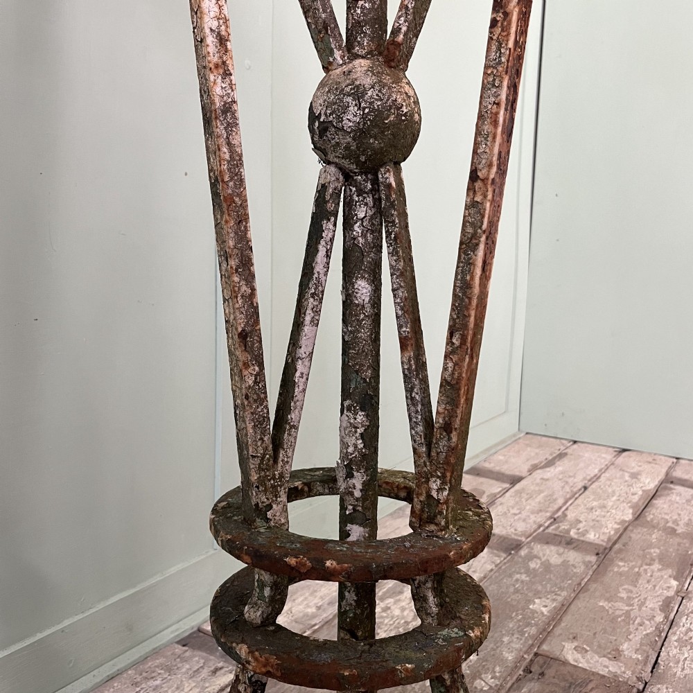 Pair of Tall Antique Victorian Wrought Iron Jardiniere Plant Stands View VI