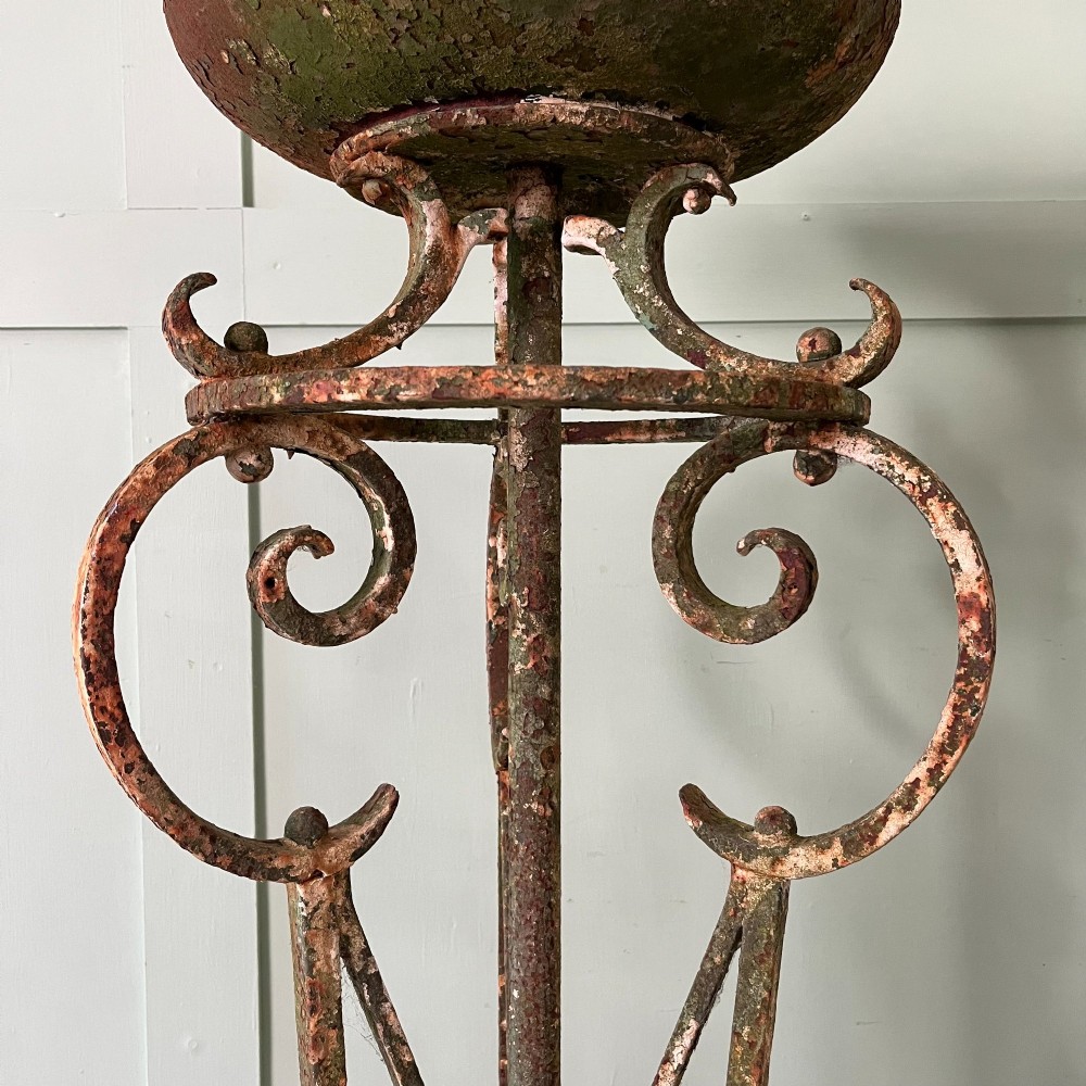 Pair of Tall Antique Victorian Wrought Iron Jardiniere Plant Stands View IX