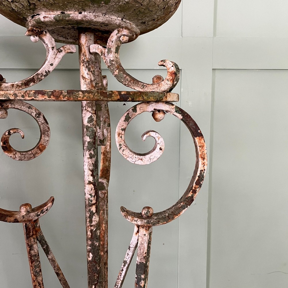 Pair of Tall Antique Victorian Wrought Iron Jardiniere Plant Stands View XI