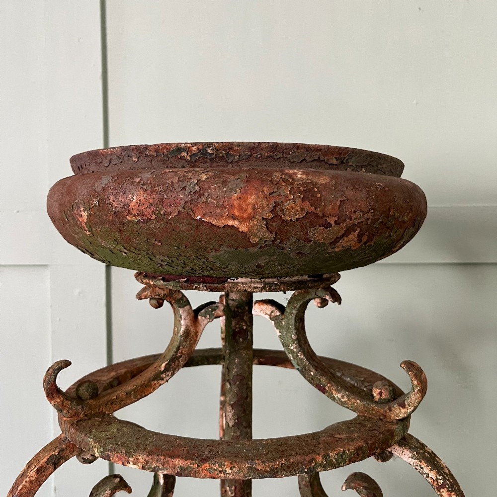 Pair of Tall Antique Victorian Wrought Iron Jardiniere Plant Stands View XII