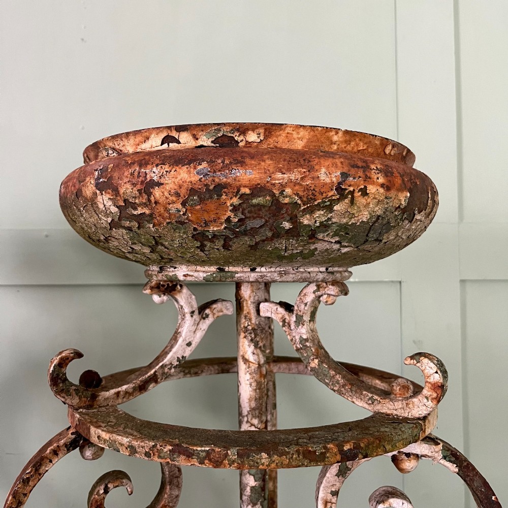 Pair of Tall Antique Victorian Wrought Iron Jardiniere Plant Stands View XIII